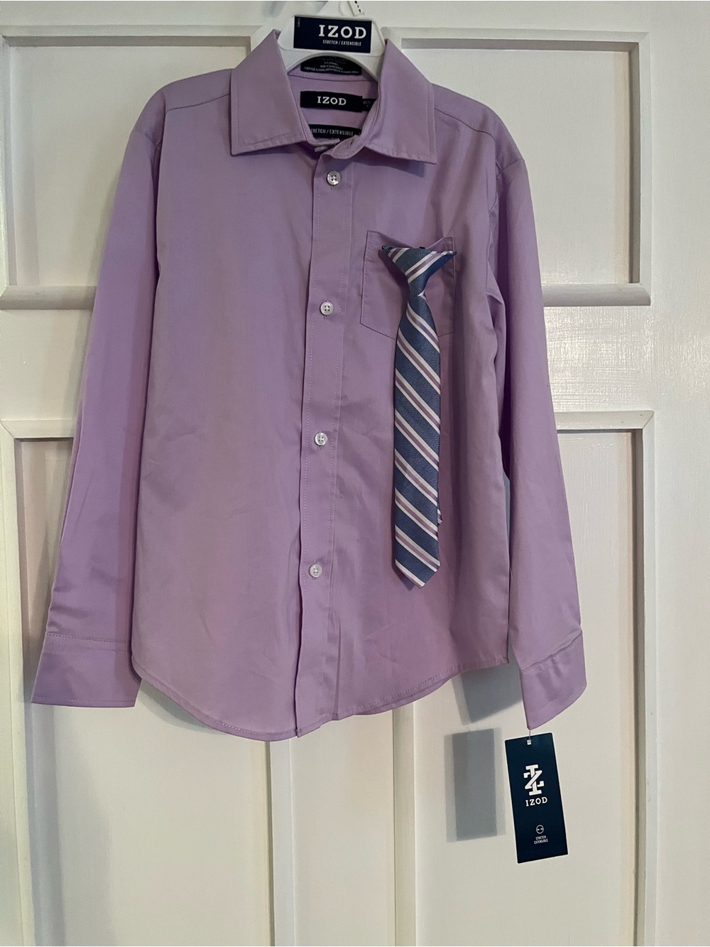 IZOD Boys Lavender Button-Up Dress Shirt